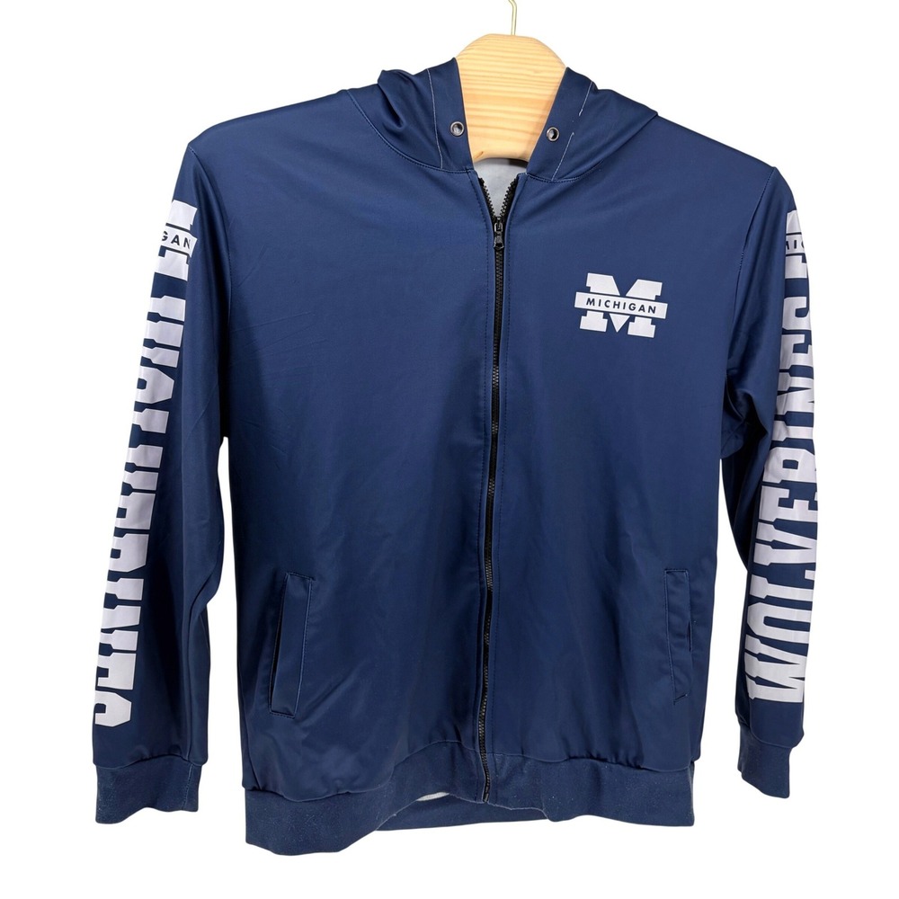 Unbranded Michigan Wolverines Hoodie XL Blue Full Zip Graphic NCAA Gameday